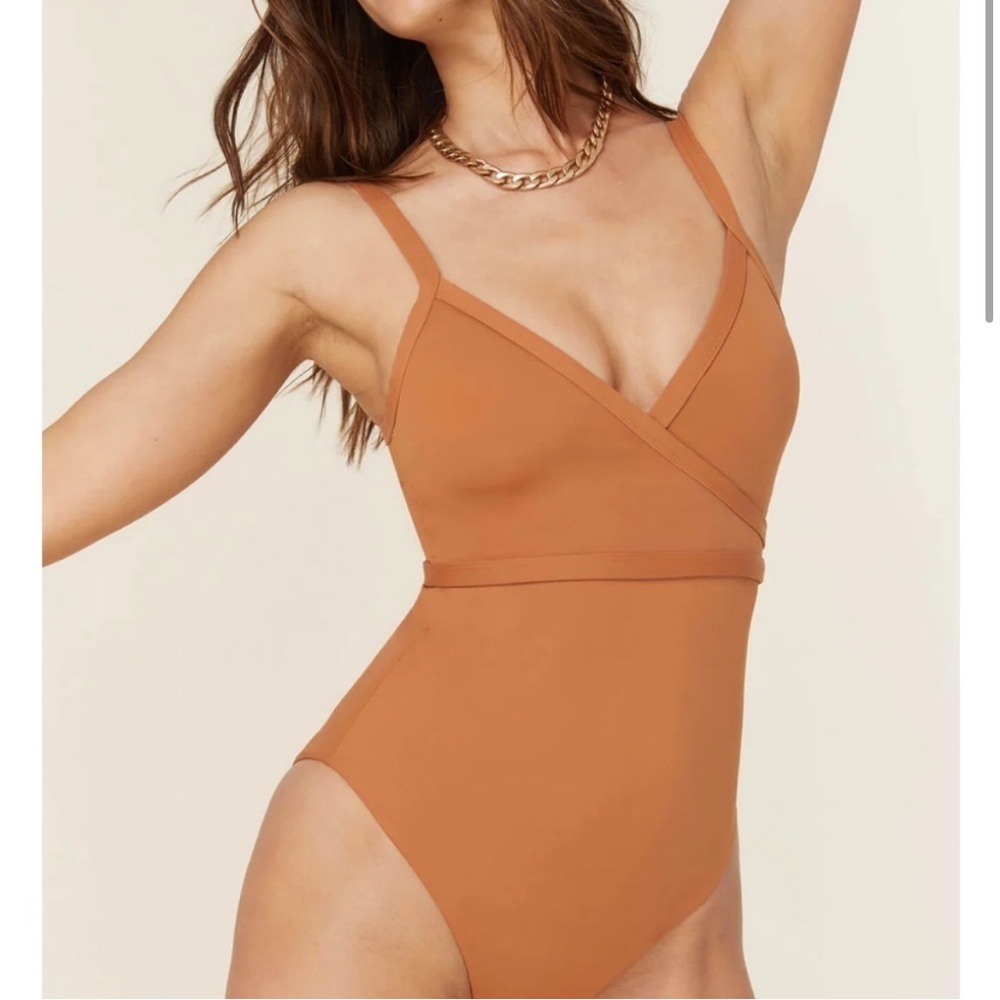 Andie Swim - The Cove One Piece Swimsuit Burnt Orange Chestnut Large